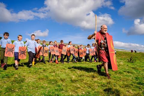 School Children at Housesteads Roman Fort in Northumberland